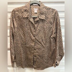 Chico's No Iron Leopard Button Down
